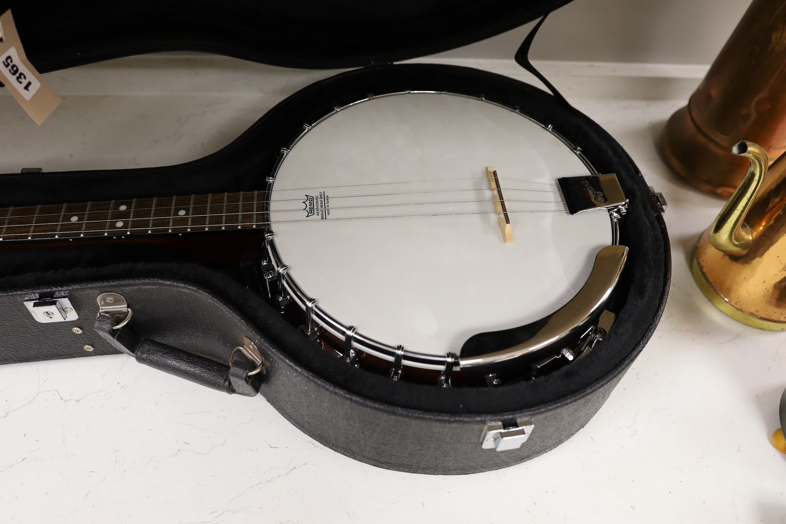 An Ozark banjo in a hard case